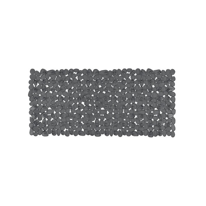spirella Tapis Fond de baignoire rond PVC RIVERSTONE 75x36cm Gris Fonce Spirella