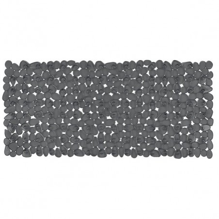 Spirella Tapis Fond de douche rond PVC RIVERSTONE 75x36cm Gris Fonce Spirella