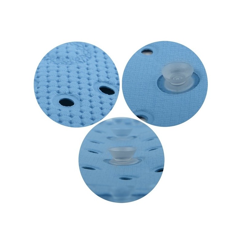 Spirella Tapis Fond de baignoire PVC ALASKA 71x36cm Bleu Bermuda Spirella
