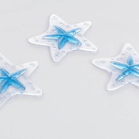 sticker figurine antidérapant de douche ou baignoire PVC ASTERIE x5pcs  Bleu Clair Spirella Spirella