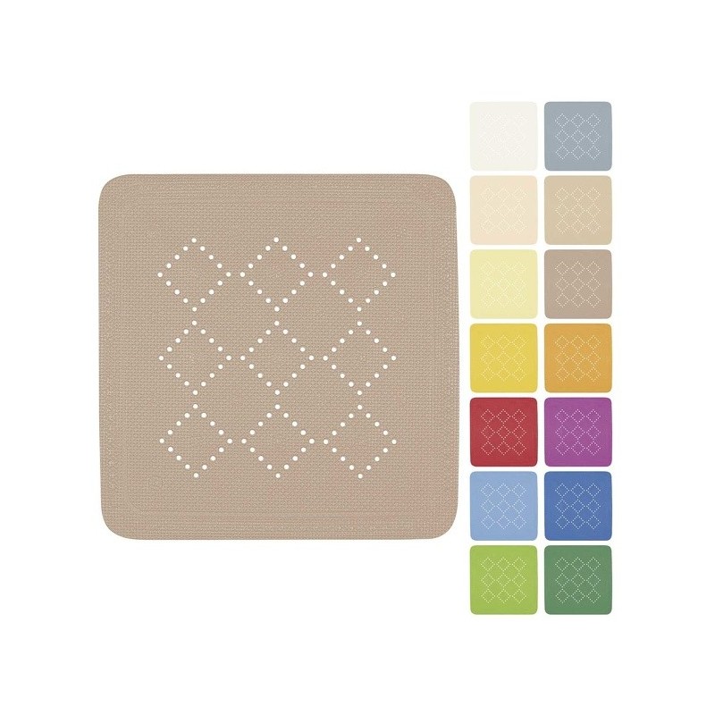 Tapis Fond de douche PVC ALASKA 55x55cm Taupe Spirella Spirella