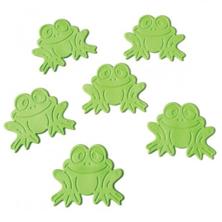Figurines antidérapantes de douche ou baignoire PVC  GRENOUILLES x6pcs vert Spirella Spirella
