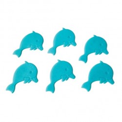 Figurines antidérapantes de douche ou baignoire PVC  DAUPHINS x6pcs Bleu Spirella Spirella
