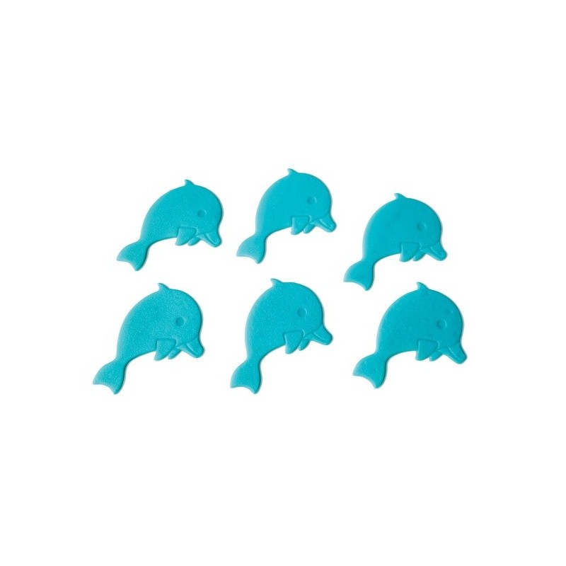 Spirella sticker figurine antidérapant de douche ou baignoire PVC  DAUPHINS x6pcs vert Spirella