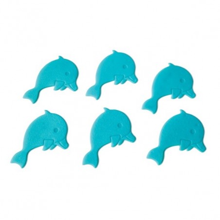 Spirella sticker figurine antidérapant de douche ou baignoire PVC  DAUPHINS x6pcs vert Spirella