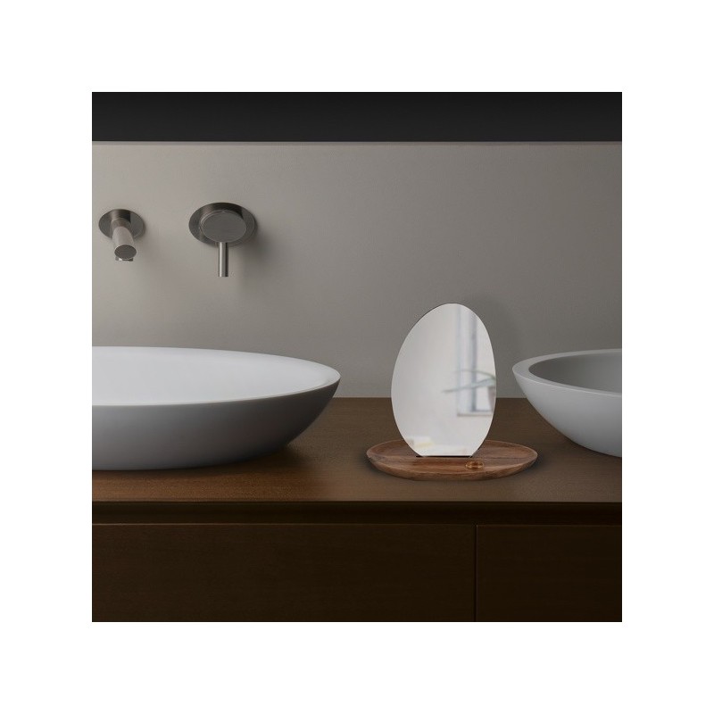 Miroir sur socle ovale Bois ALESIA D'acacia Spirella Spirella