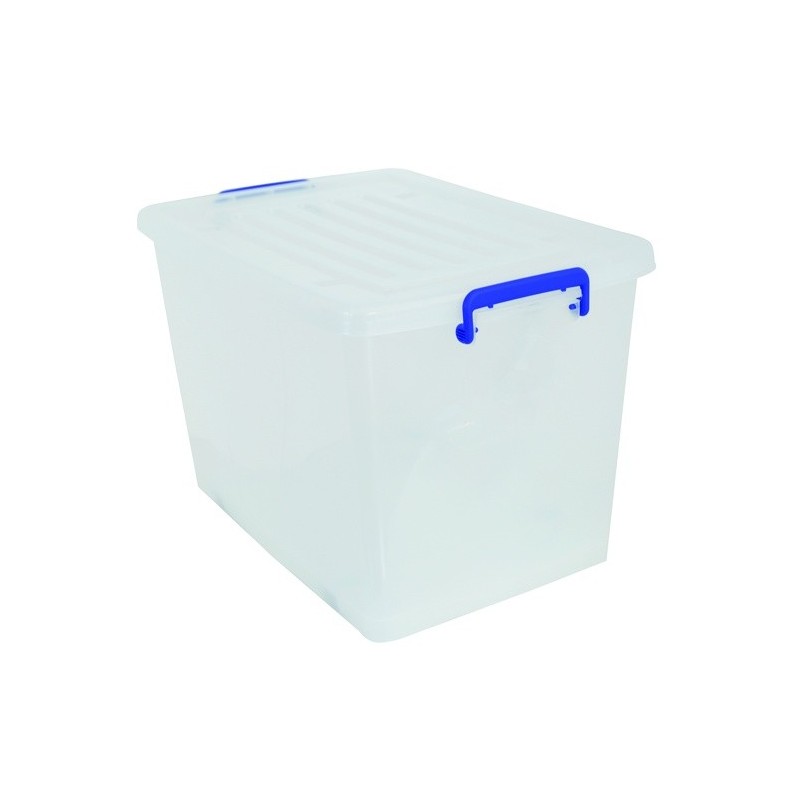 MSV Storage box with wheels PP 69x46x45cm White Transparent 100L MSV