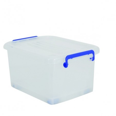 MSV Caja de almacenaje con ruedas PP Blanco Transparente 13L MSV
