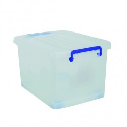 MSV Caja de almacenamiento con ruedas PP Blanco Transparente 25L MSV