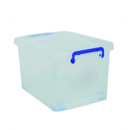MSV Aufbewahrungsbox mit Rädern PP Weiß Transparent 25L MSV