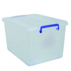 MSV Caja de almacenaje con ruedas PP Blanco Transparente 37L MSV