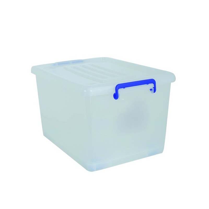 MSV Caja de almacenaje con ruedas PP Blanco Transparente 37L MSV