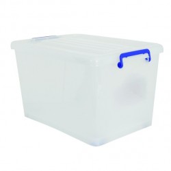 MSV Caja de almacenaje con ruedas PP Blanco Transparente 50L MSV