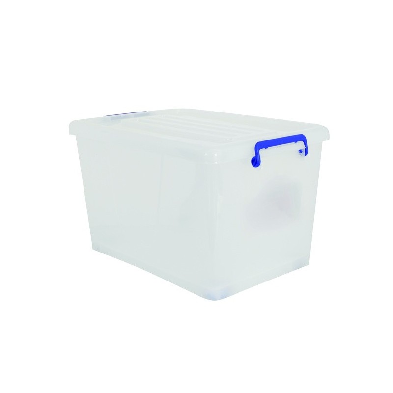 MSV Caja de almacenaje con ruedas PP Blanco Transparente 50L MSV