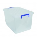 MSV Storage box with wheels PP White Transparent 81L MSV