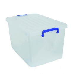 MSV Storage box with wheels PP White Transparent 81L
