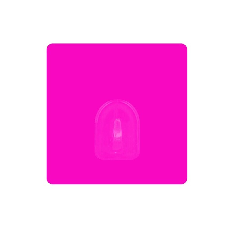MSV Juego de 2 ganchos de pared adhesivos reposicionables fucsia MSV