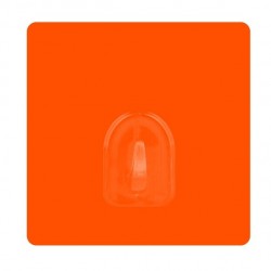 MSV Set of 2 Repositionable Adhesive Wall Hooks Orange