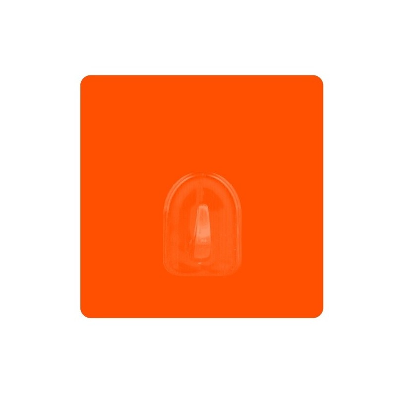 MSV Set of 2 Repositionable Adhesive Wall Hooks Orange MSV