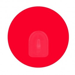 MSV Juego de 2 ganchos de pared redondos reposicionables rojos MSV