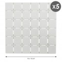MSV Lot de 5 Tapis antidérapants de douche ou baignoire Caoutchouc QUADRO 13x13cm Blanc MSV