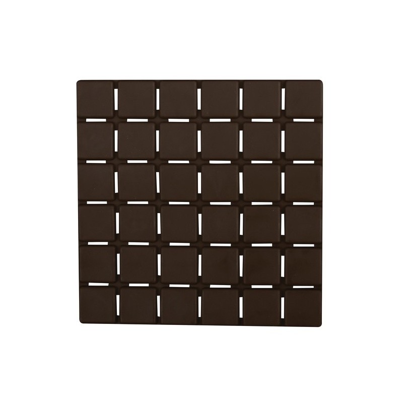 MSV Lot de 5 Tapis antidérapants de douche ou baignoire Caoutchouc QUADRO 13x13cm Chocolat MSV