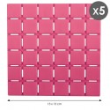 Lot de 5 Tapis antidérapants de douche ou baignoire Caoutchouc QUADRO 13x13cm Fushia MSV MSV