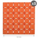 Lot de 5 Tapis antidérapants de douche ou baignoire Caoutchouc QUADRO 13x13cm Orange MSV MSV