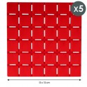Lot de 5 Tapis antidérapants de douche ou baignoire Caoutchouc QUADRO 13x13cm Rouge MSV MSV