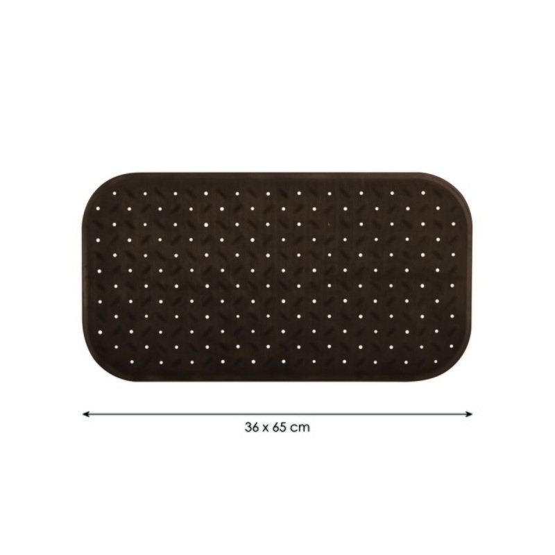 MSV tapis Fond de baignoire antidérapant Caoutchouc CLASS 36x65cm Chocolat MSV