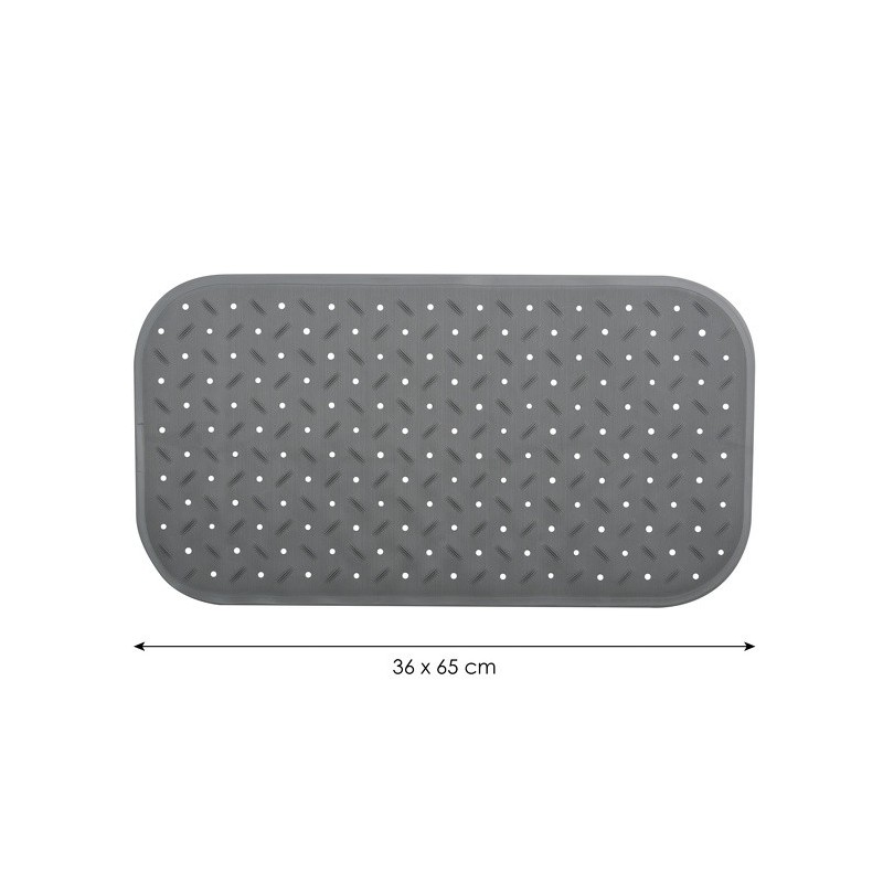 MSV tapis Fond de baignoire antidérapant Caoutchouc CLASS 36x65cm Gris MSV