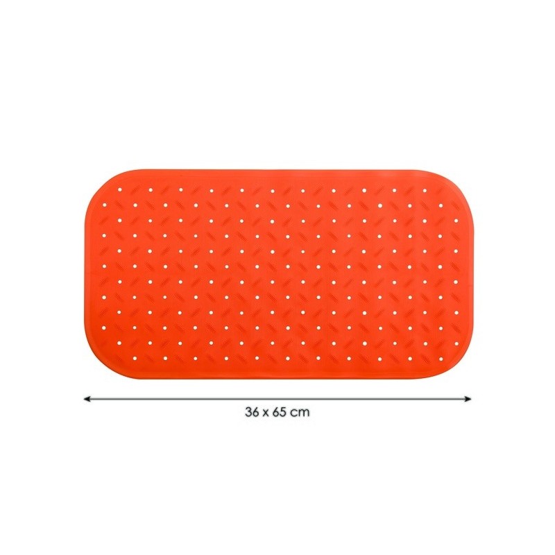 MSV tapis Fond de baignoire antidérapant Caoutchouc CLASS 36x65cm Orange MSV
