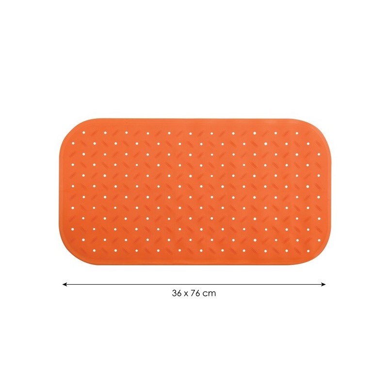 MSV Tapis Fond de baignoire antidérapant Caoutchouc CLASS 36x76cm Orange MSV