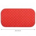 MSV Tapis Fond de baignoire antidérapant Caoutchouc CLASS 36x76cm Rouge MSV