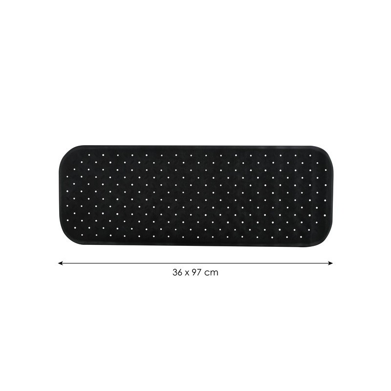 tapis Fond de baignoire antidérapant Caoutchouc CLASS 36x97cm Noir MSV MSV