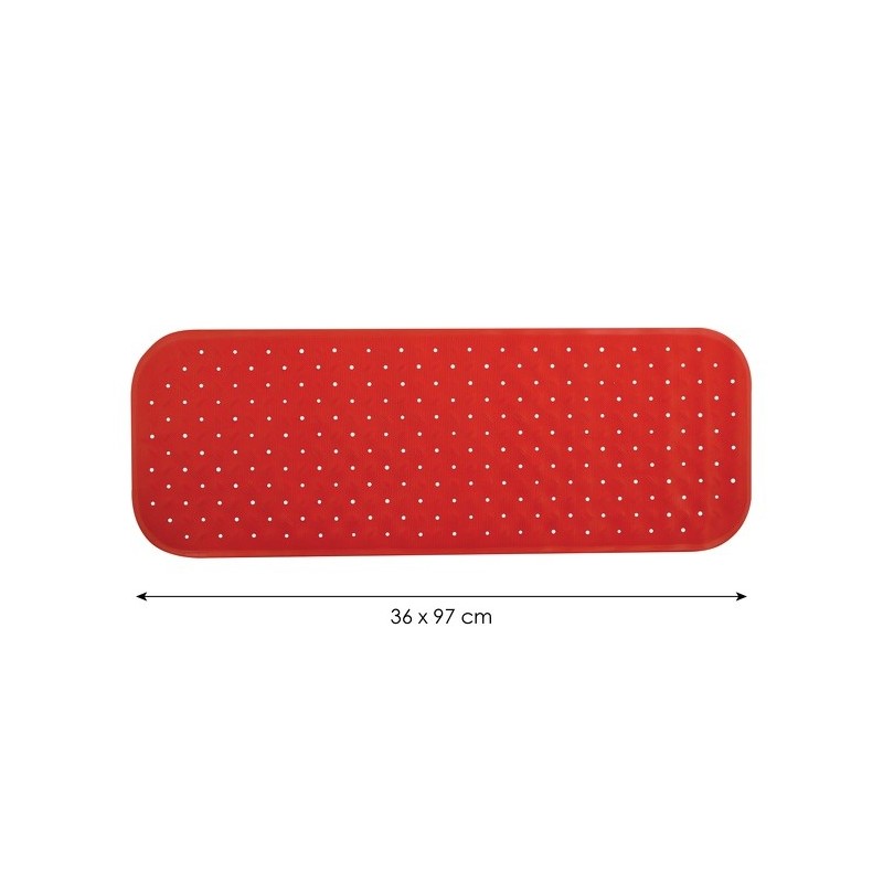MSV tapis Fond de baignoire antidérapant Caoutchouc CLASS 36x97cm Rouge MSV