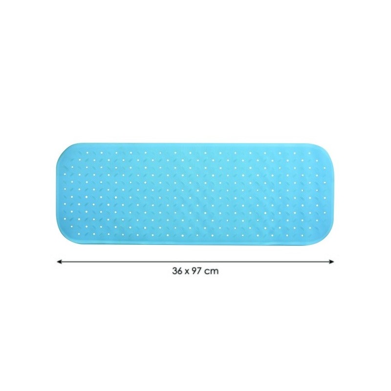 MSV Tapis Fond de baignoire antidérapant Caoutchouc CLASS 36x97cm Bleu Ciel MSV