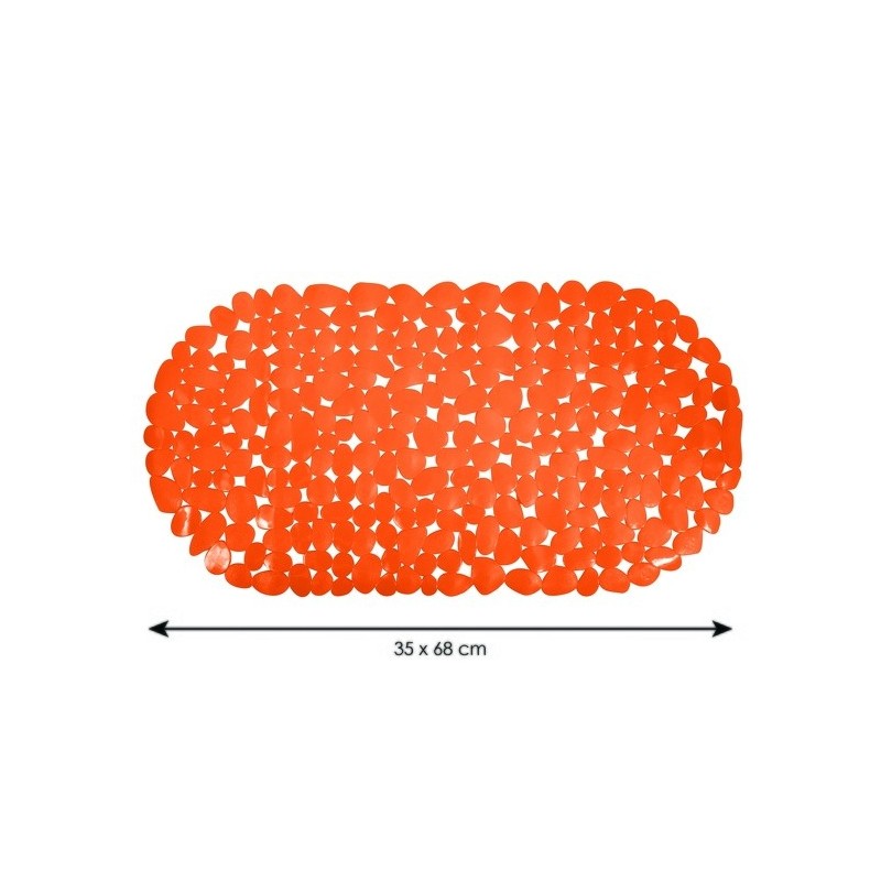 Tapis Fond de baignoire PVC GALETS 35x68cm Orange MSV MSV