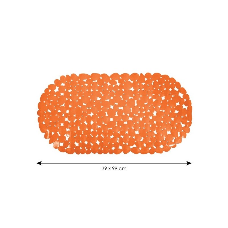 MSV Tapis Fond de baignoire PVC GALETS 35x68cm Orange MSV