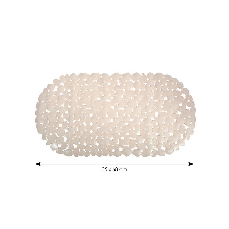 MSV Tapis Fond de baignoire PVC GALETS 35x68cm Beige MSV
