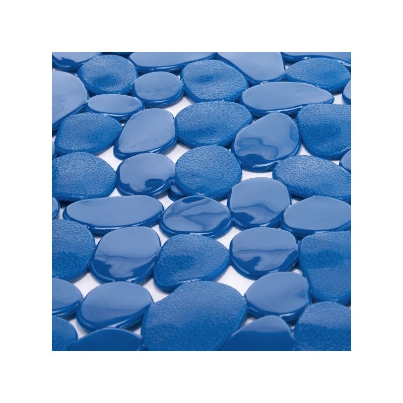 MSV Tapis Fond de baignoire Pvc GALETS 35x68cm Bleu Marine MSV