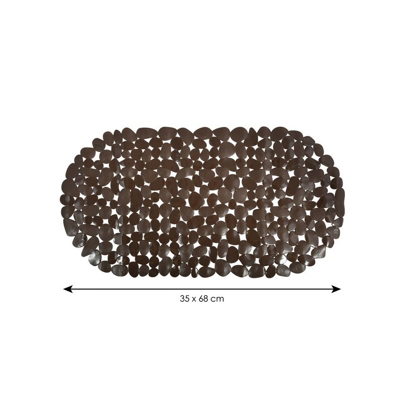 MSV Tapis Fond de baignoire PVC GALETS 35x68cm Chocolat MSV