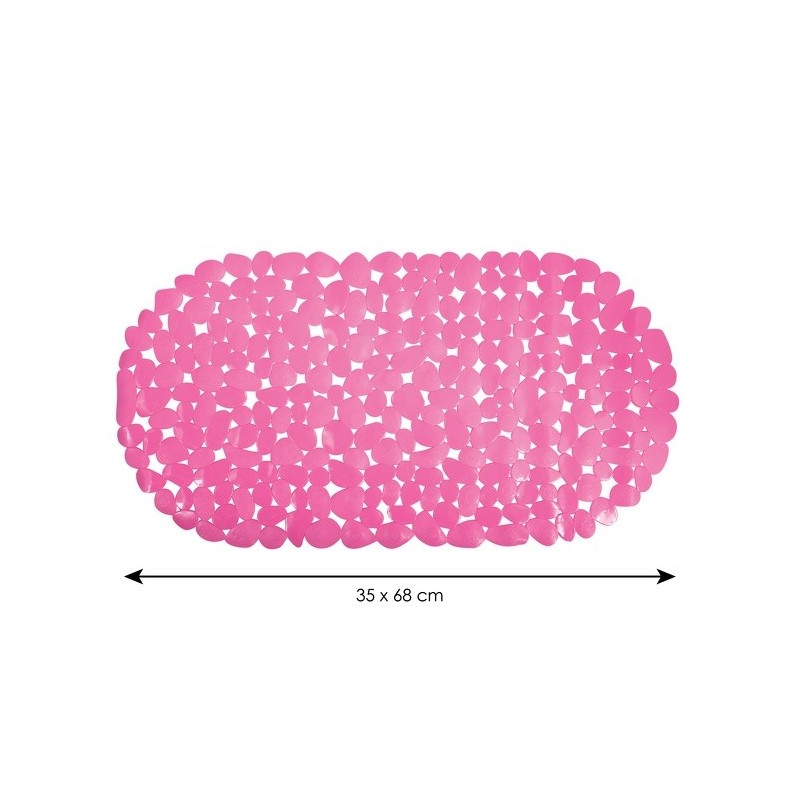 MSV Tapis Fond de baignoire PVC GALETS 35x68cm Fuschia MSV