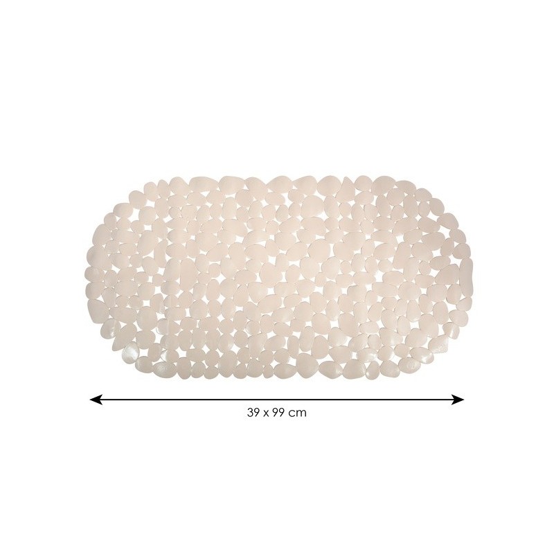 MSV Tapis Fond de baignoire PVC GALETS 39x99cm Beige MSV