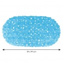 MSV Tapis Fond de baignoire PVC GALETS 39x99cm  Bleu transparent MSV