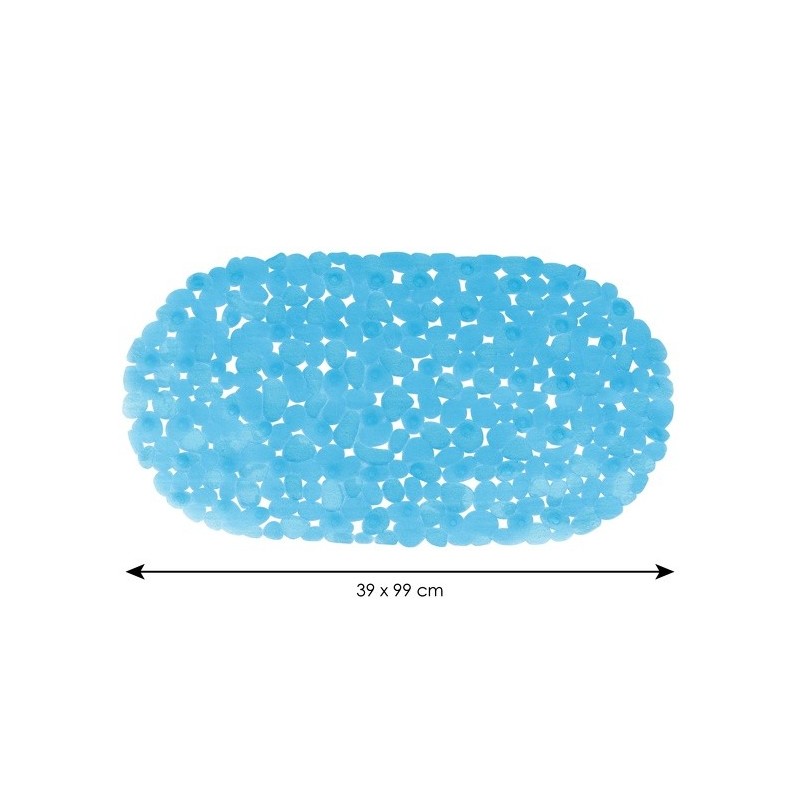 MSV Tapis Fond de baignoire PVC GALETS 39x99cm  Bleu transparent MSV