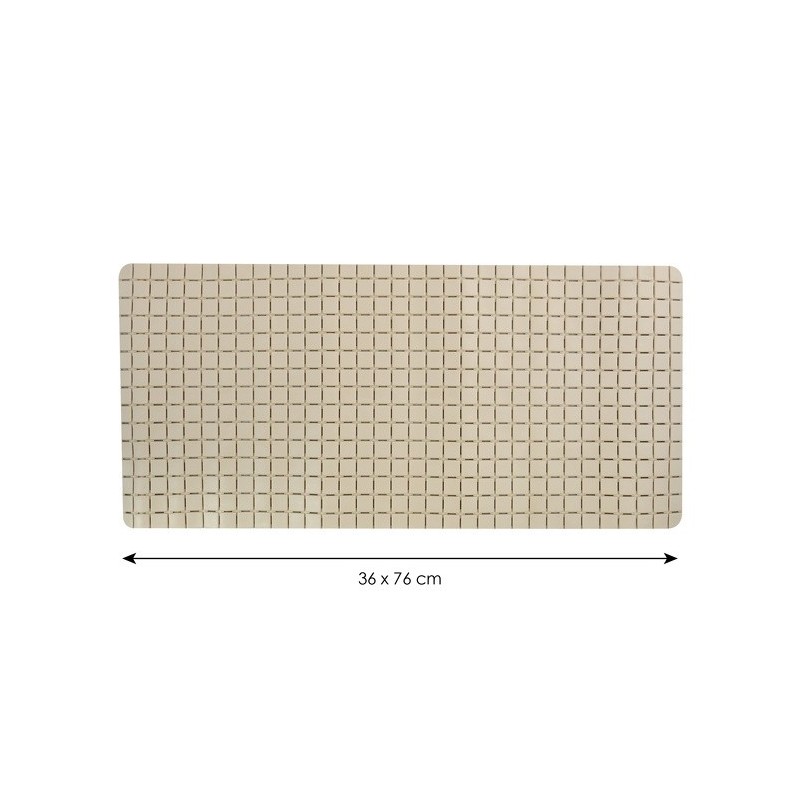 MSV Tapis Fond de baignoire antidérapant Caoutchouc QUADRO 36x76cm Beige MSV