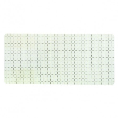 MSV Tapis Fond de baignoire antidérapant Caoutchouc QUADRO 36x76cm Blanc MSV