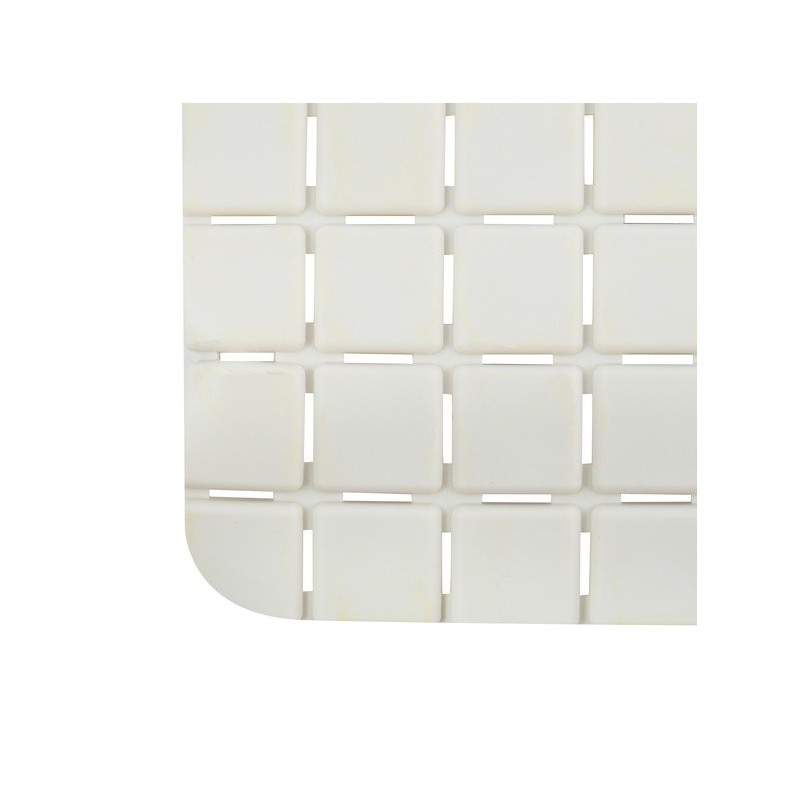MSV Tapis Fond de baignoire antidérapant Caoutchouc QUADRO 36x76cm Blanc MSV