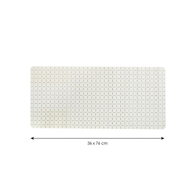 MSV Tapis Fond de baignoire antidérapant Caoutchouc QUADRO 36x76cm Blanc MSV